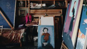Tableau d'artiste entreposé