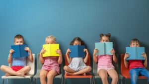 Enfants qui lit des livres