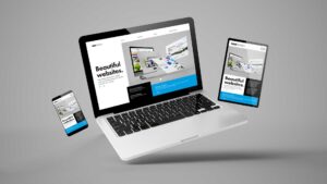 Site web sur ordinateur, téléphone, tablette