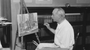 Artiste entrain de peindre